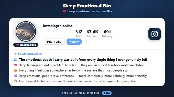 Deep Emotional Instagram Bio